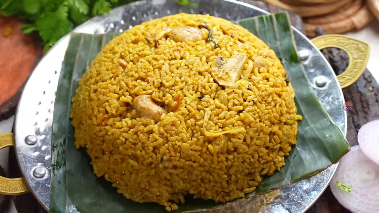 Mushroom Donne Biryani – South Indian Style