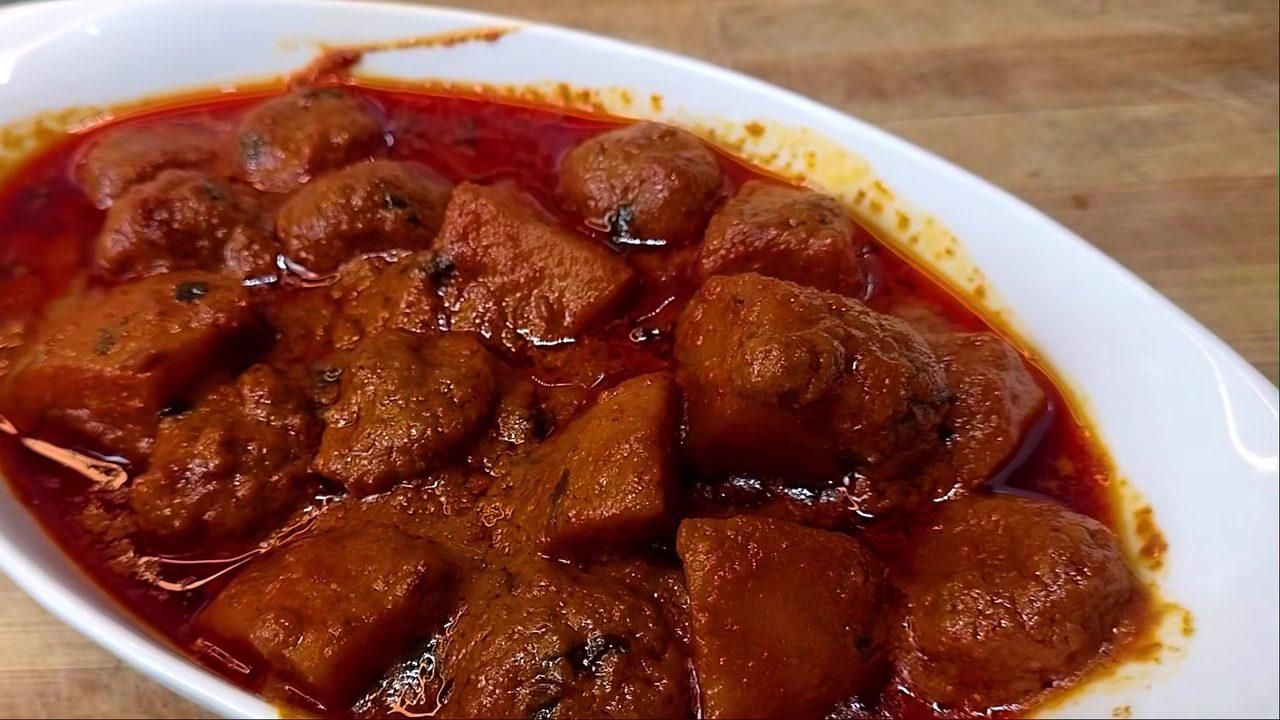 Aloo Soyabean Masala - Dhaba Style
