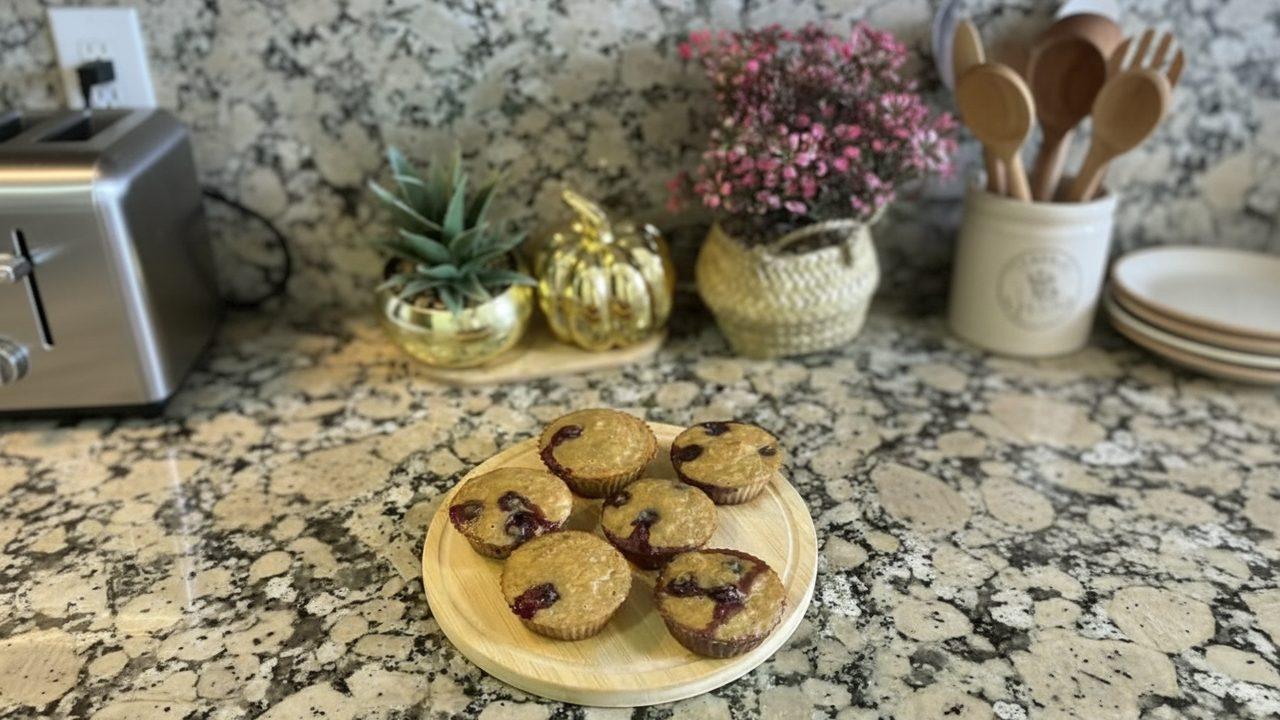 Gluten-free Sugar-free Blueberry Muffins