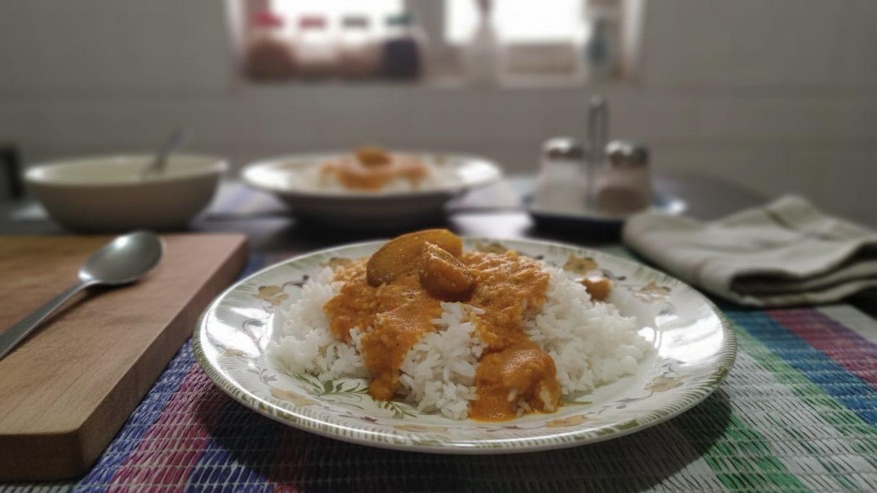 South Indian Style Rice, Vegetable Curry & Papadum Meal