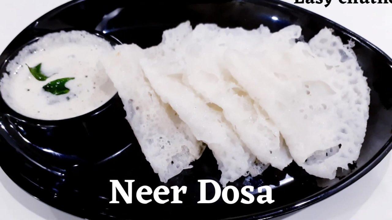 Neer Dosa with Coconut Chutney