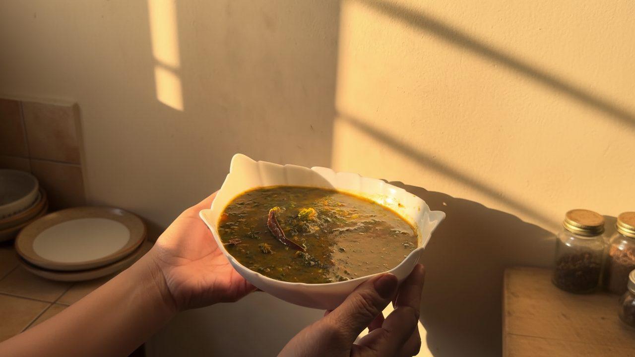 Palak Sambar (Spinach and Lentil Stew)