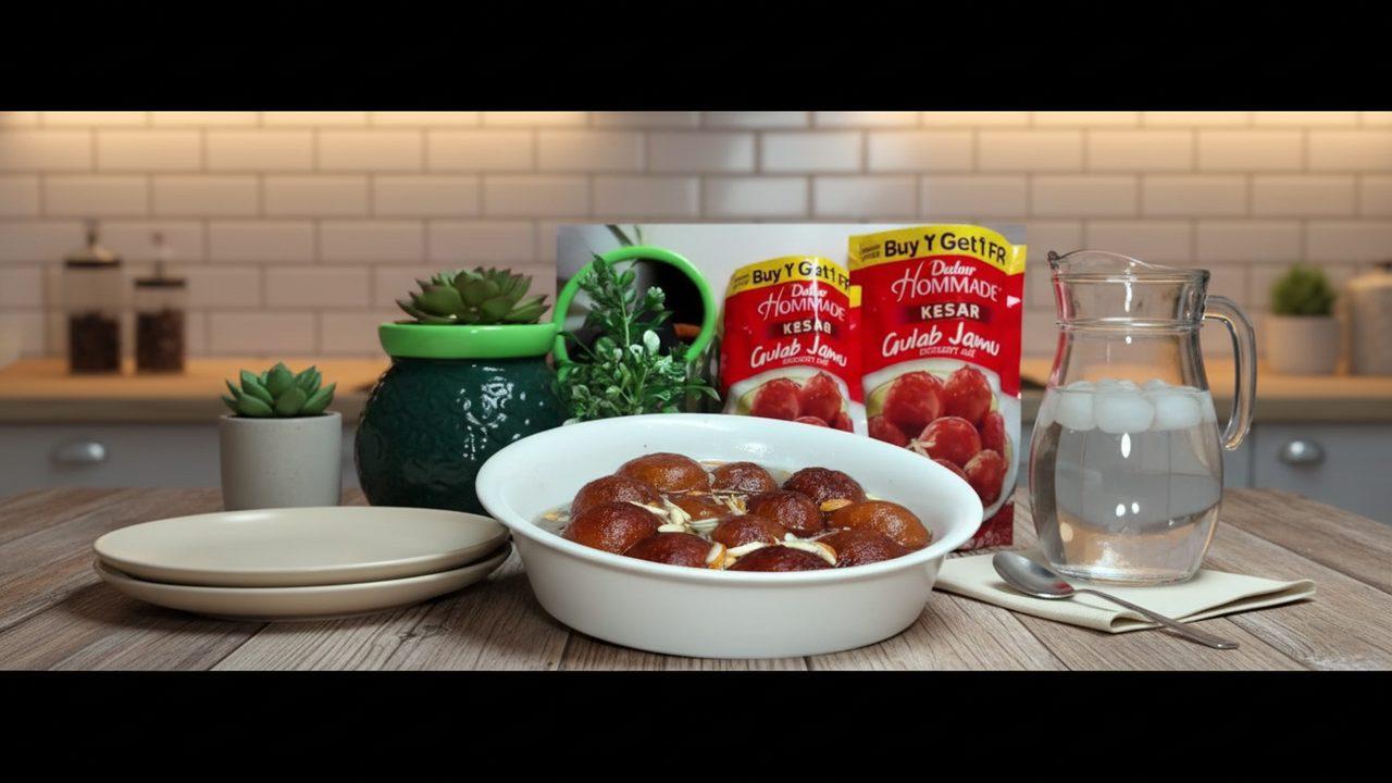 Homemade Kesar Gulab Jamun from Mix