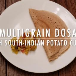 Multigrain Dosa with South-Indian Potato Curry