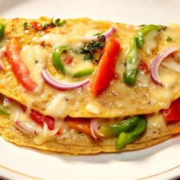Liquid Dough Breakfast (Savory Pancakes with Veggies & Cheese)