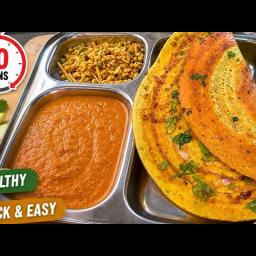 Crispy Besan Cheela with Andhra Style Raw Mango Chutney