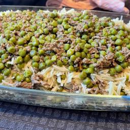 Simple Fried Rice with Minced Meat and Green Peas
