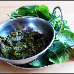 Raw Vegan Palak Curry and Paneer