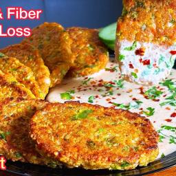 No Flour, Low Carb Moong Dal & Oats Cutlets with Creamy Garlic Lemon Sauce