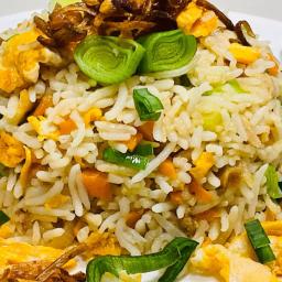 Tuna Fried Rice with Leek and Carrot