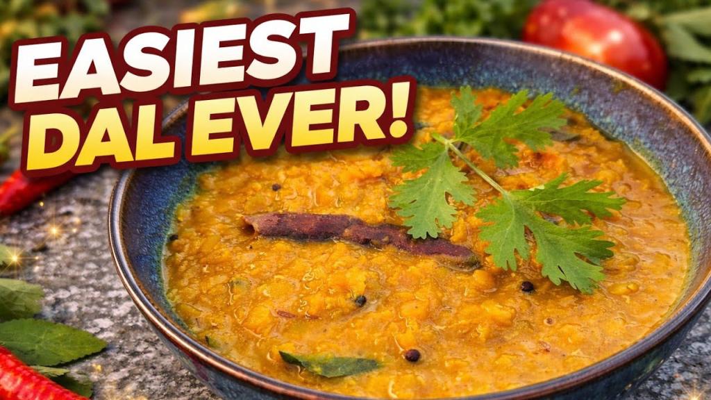 Authentic Indian Dal Tadka with Fresh Curry Leaves