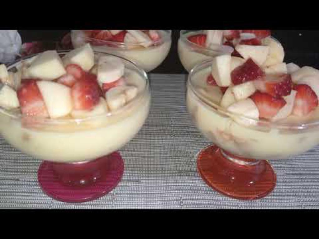 Creamy Vanilla Flan with Fruit and Biscuit Base