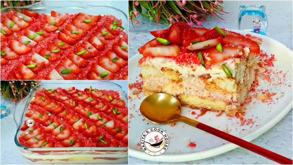 Eggless & No Bake Strawberry Dessert