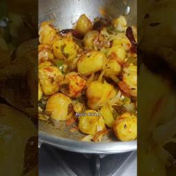 Aloo Capsicum Sabzi with Curd Gravy