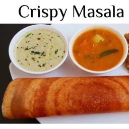 Crispy Masala Dosa with Sambar and Chutney