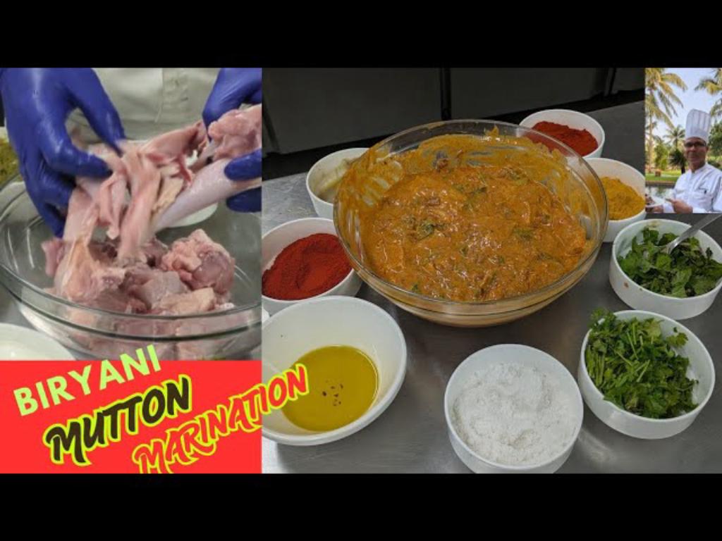 Hyderabadi Kacha Mutton Biryani - Marination Process