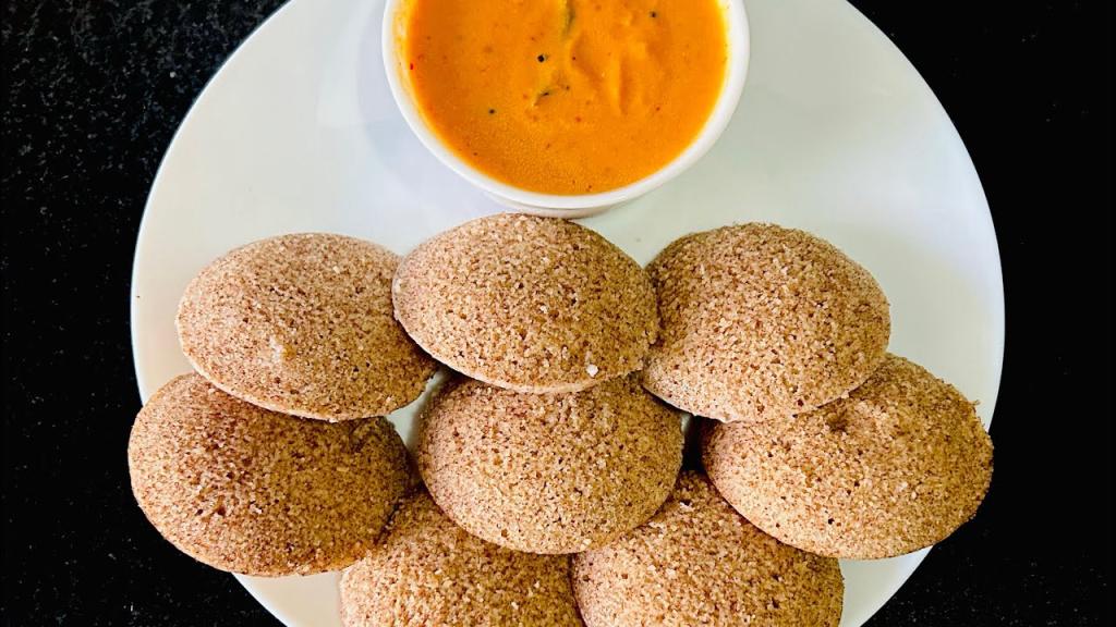 Instant Ragi Idli & Tomato Chutney