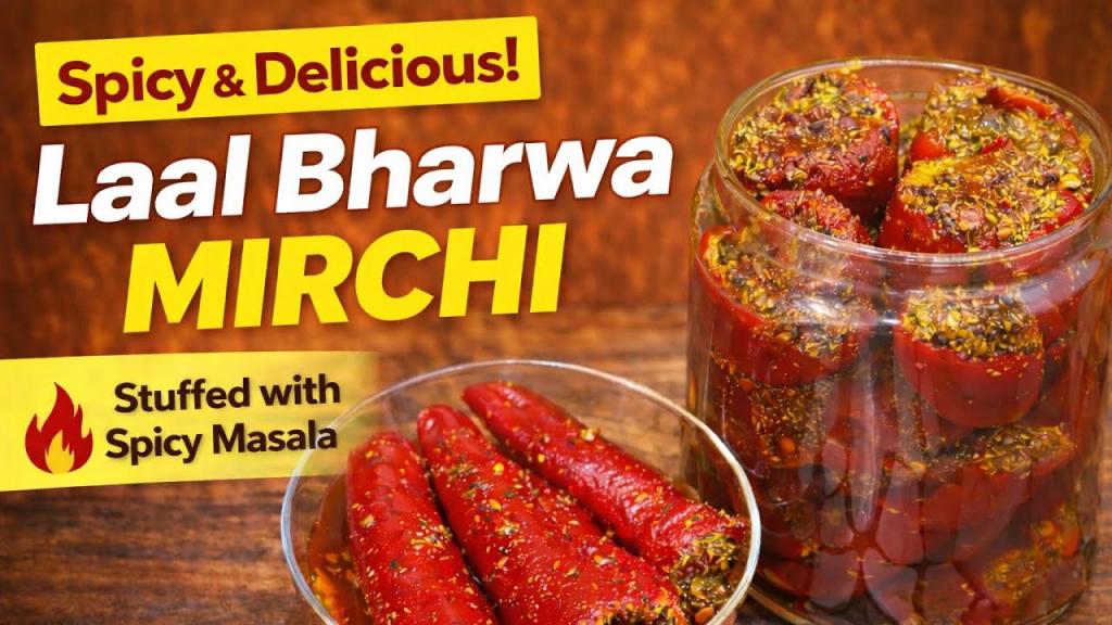 Laal Mirch ka Bharwa Achaar (Stuffed Red Chili Pickle)