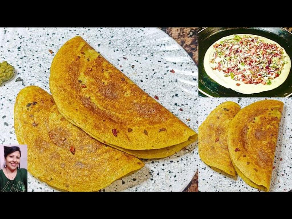 Moong Dal Dosa with Vegetable and Paneer Filling
