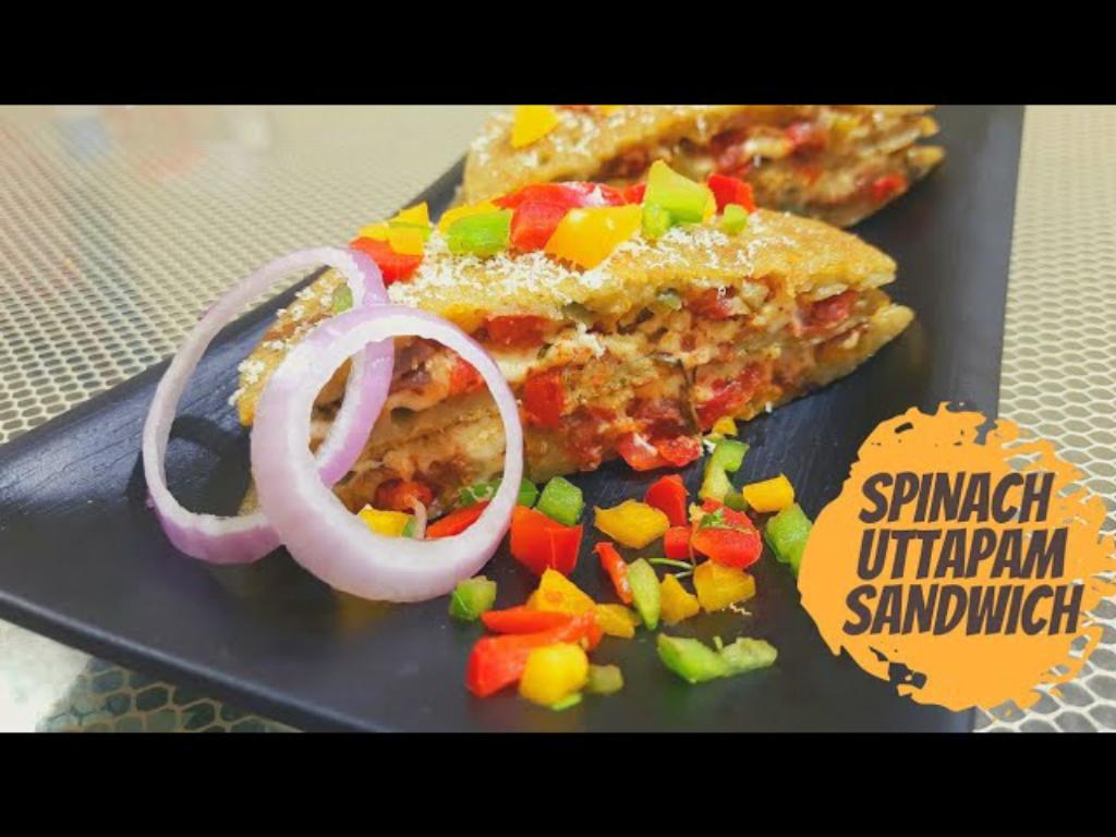 Palak Uttapam Sandwich – Healthy Breakfast