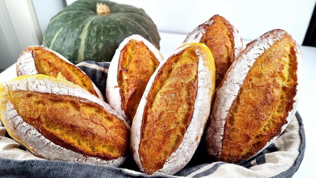 Pumpkin Bread Rolls – No-Knead