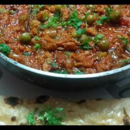 Soya Keema Matar Masala | Soya Keema Green Peas Masala | Soya Keema Recipe
