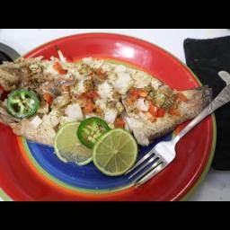Baked Whole Tilapia with Herbs and Veggies