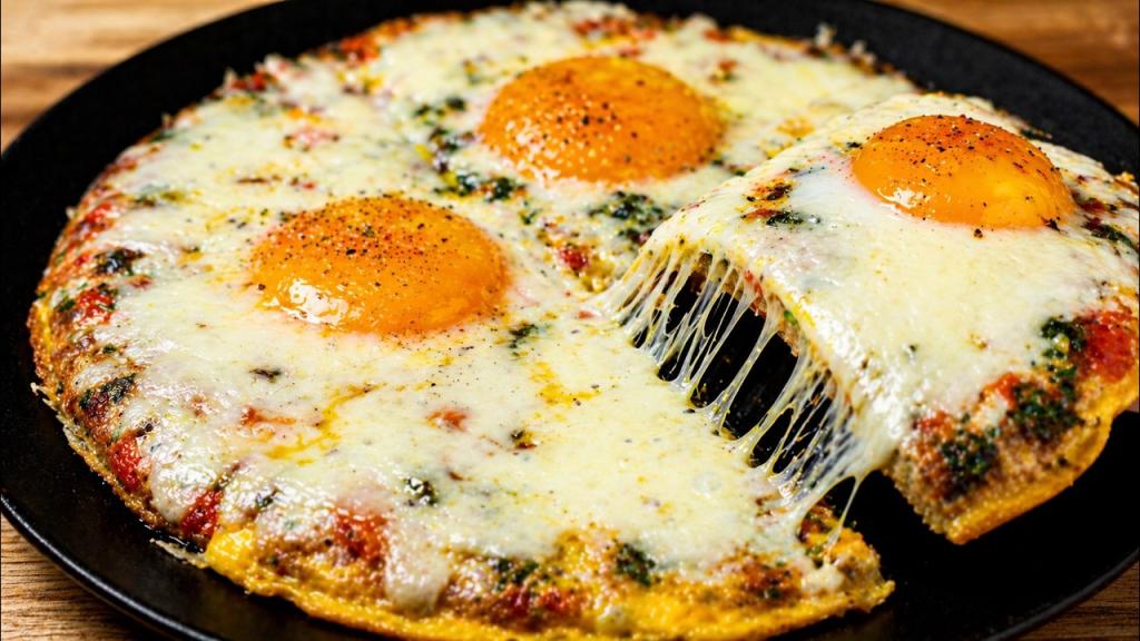 Savory Bread Pancake with Eggs and Cheese