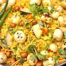 Healthy Poha with Fox Nuts and Peanuts