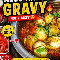 Aloo Anda Gravy - Restaurant Style